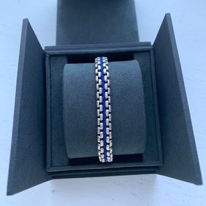 David Yurman Men’s 12mm Woven Box Chain Bracelet-Blue
